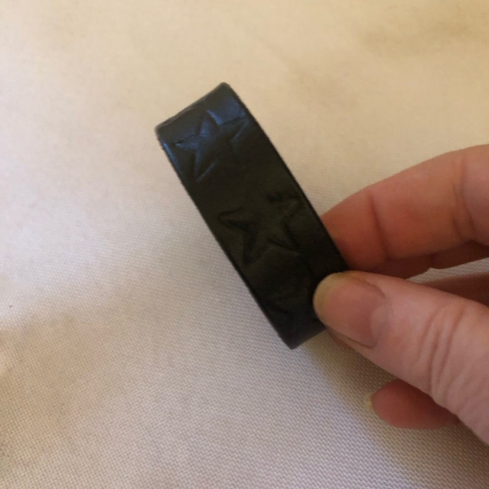 Black Star Tooled Leather Bracelet- 20A $35 or $30 w/offer